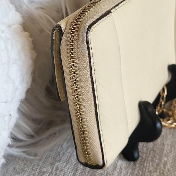 Chloe Elsie Continental Turn Lock Cream Goat Skin Leather Zip Long Wallet - Picture 4 of 14